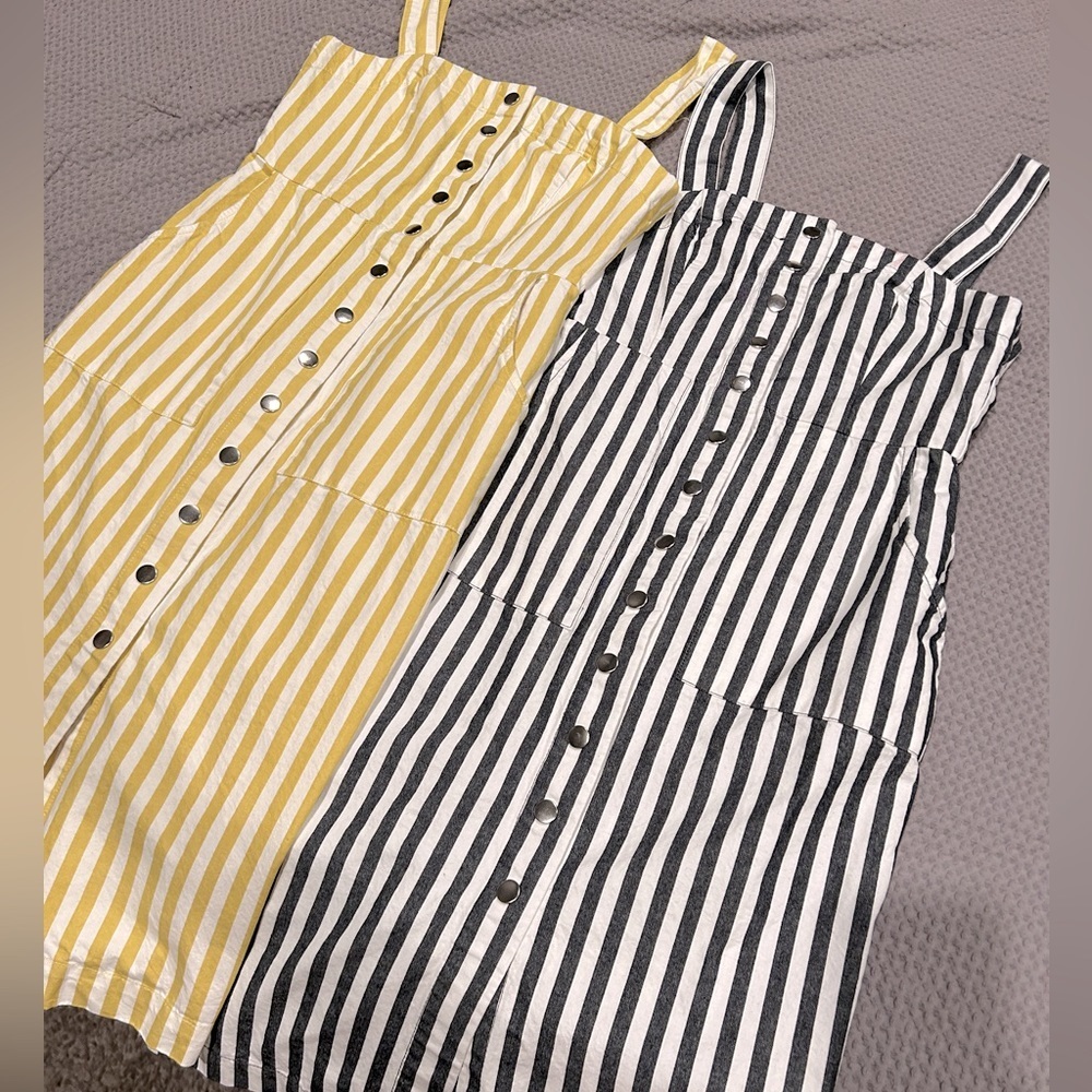 Forever 21 striped button down denim midi dress bundle, size: Small 100% cotton